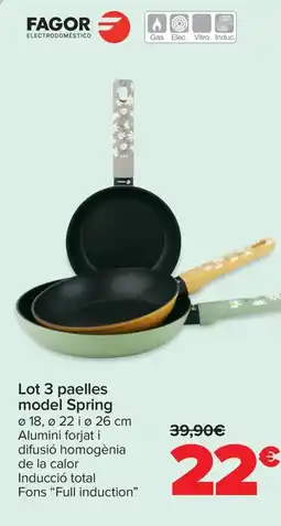 Carrefour FAGOR Lot 3 paelles model Spring oferta