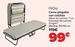 Carrefour Drom - cama plegable con colchón oferta
