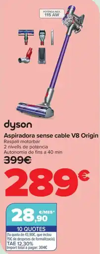 Carrefour DYSON Aspiradora sense cable V8 Origin oferta