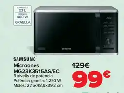Carrefour SAMSUNG Microones MG23K3515AS/EC oferta