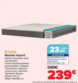 Carrefour EMMA Matalàs Hybrid oferta