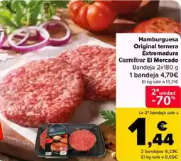 Carrefour Hamburguesa Original ternera Extremadura Carrefour El Mercado oferta