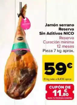 Carrefour NICO Jamón serrano Sin Aditivos oferta