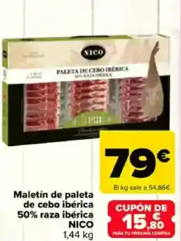 Carrefour NICO Maletín de paleta de cebo ibérica 50% raza ibérica oferta