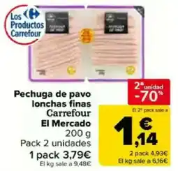 Carrefour Pechuga de pavo lonchas finas Carrefour oferta