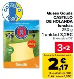 Carrefour CASTILLO DE HOLANDA Queso Gouda lonchas oferta