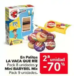 Carrefour LA VACA QUE RÍE En palitos mini babybel mix oferta