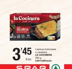 SPAR Fragadis LA COCINERA Lasanya bolonyesa o canelons oferta