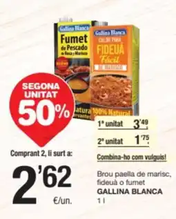 SPAR Fragadis GALLINA BLANCA Brou paella de marisc, fideuà o fumet oferta