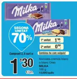 SPAR Fragadis MILKA Xocolata cremós blanc o blanc Oreo oferta