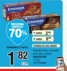 SPAR Fragadis DIGESTIVES Galetes fines xocolata amb llet o negre oferta