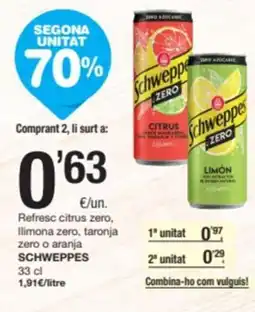 SPAR Fragadis SCHWEPPES Refresc citrus zero, Ilimona zero, taronja zero o aranja oferta
