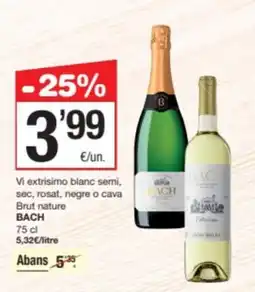 SPAR Fragadis BACH Vi extrisimo blanc semi, sec, rosat, negre o cava Brut nature oferta