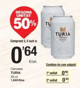 SPAR Fragadis TURIA Cervesa oferta
