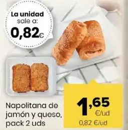 Autoservicios Familia Napolitana de jamón y queso oferta