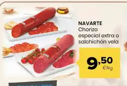 Autoservicios Familia NAVARTE Chorizo especial extra o salchichón vela oferta