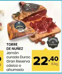 Autoservicios Familia TORRE DE NUÑEZ Jamón curado Duroc Gran Reserva cásico o ahumado oferta