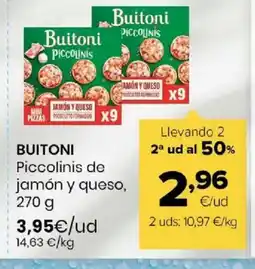 Autoservicios Familia BUITONI Piccolinis de jamón y queso oferta