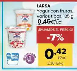 Autoservicios Familia LARSA Yogur con frutas, varios tipos oferta