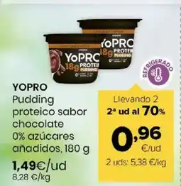 Autoservicios Familia YOPRO Pudding proteico sabor chocolate 0% azúcares oferta
