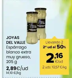 Autoservicios Familia JOYAS DEL VALLE Espárrago blanco extra muy grueso oferta