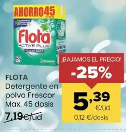Autoservicios Familia FLOTA Detergente en polvo Frescor Max, 45 dosis oferta