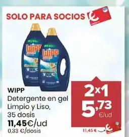 Autoservicios Familia WIPP Detergente en gel Limpio y Liso, 35 dosis oferta
