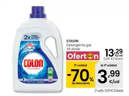 Eroski COLON Detergente gel, 45 dosis oferta