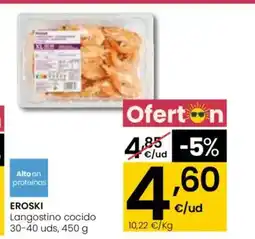 Eroski EROSKI Langostino cocido 30-40 uds oferta
