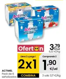 Eroski ACTIMEL Pack de 6 señalizados oferta