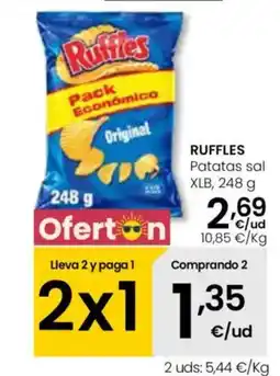 Eroski RUFFLES Patatas sal XLB oferta