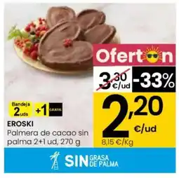 Eroski EROSKI Palmera de cacao sin palma 2+1 ud oferta
