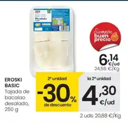 Eroski EROSKI BASIC Tajada de bacalao desalado oferta