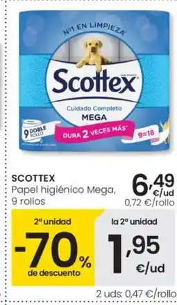 Eroski SCOTTEX Papel higiénico Mega oferta