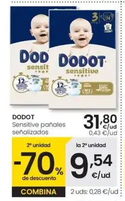Eroski DODOT Sensitive pañales señalizados oferta