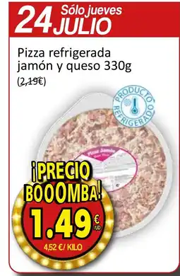 SPAR Pizza refrigerada jamón y queso oferta