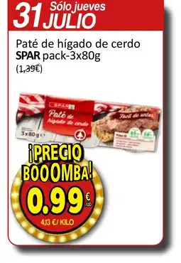 SPAR SPAR Paté de hígado de cerdo oferta