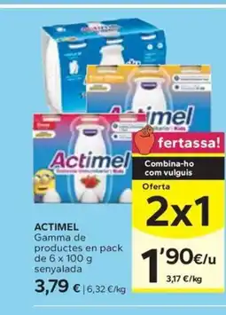 Caprabo ACTIMEL Gamma de productes en pack oferta