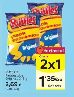 Caprabo RUFFLES Patates xips Original oferta