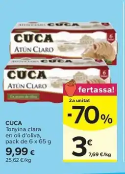 Caprabo CUCA Tonyina clara en oli d'oliva oferta