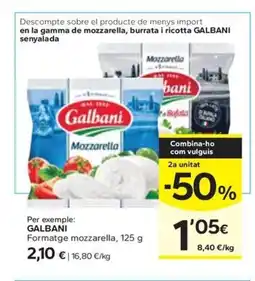 Caprabo GALBANI Formatge mozzarella oferta