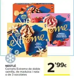 Caprabo NESTLÉ Cornets Extreme de doble vainilla, de maduixa i nata oferta