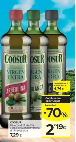 Caprabo COOSUR Gamma d'oli d'oliva verge extra monovarietal oferta