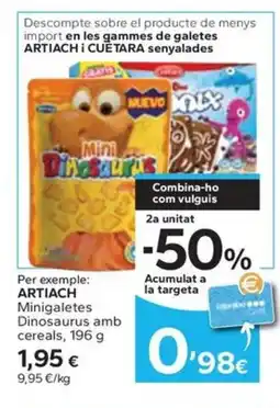 Caprabo ARTIACH Minigaletes Dinosaurus amb cereals oferta