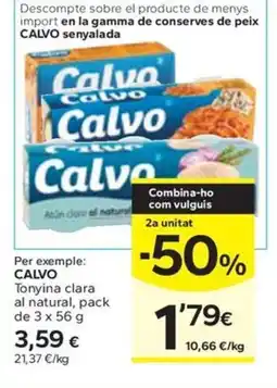 Caprabo CALVO Tonyina clara al natural oferta