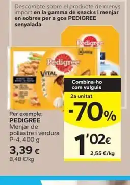 Caprabo PEDIGREE Menjar de pollastre i verdura oferta