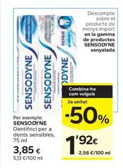 Caprabo SENSODYNE Dentifrici per a dents sensibles oferta