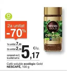 BonpreuEsclat NESCAFÉ Cafè soluble ecològic Gold oferta