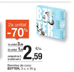 BonpreuEsclat B3TTER Barretes de coco oferta