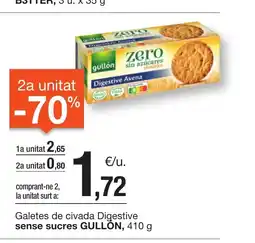 BonpreuEsclat GULLÓN Galetes de civada Digestive sense sucres oferta